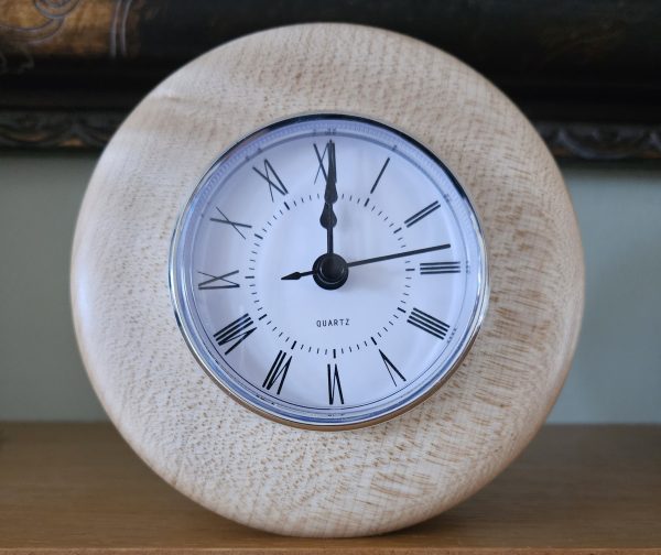 Sycamore Desk or Mantel clock