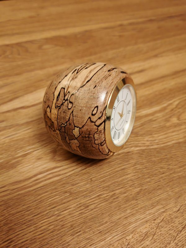 Spalted Beech Ball clocks, Various faces available... - Image 3