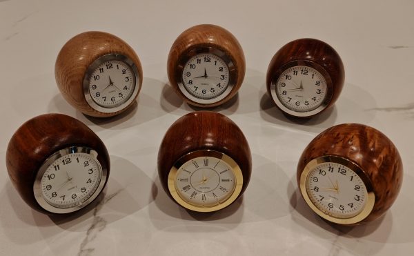 Unique Handmade Ball clocks! Various woods and faces available...