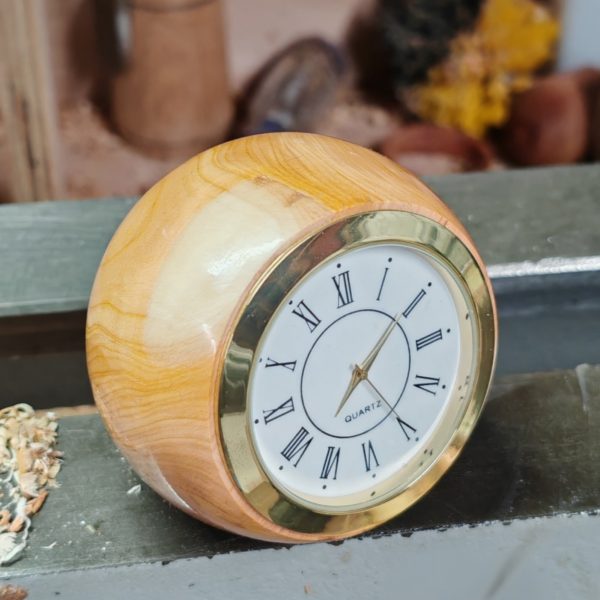 Yew Wood Ball clocks, Various faces available... - Image 6